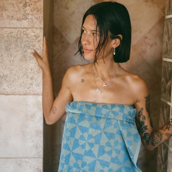 Slowtide Bex Bath Towel - Dusty Blue