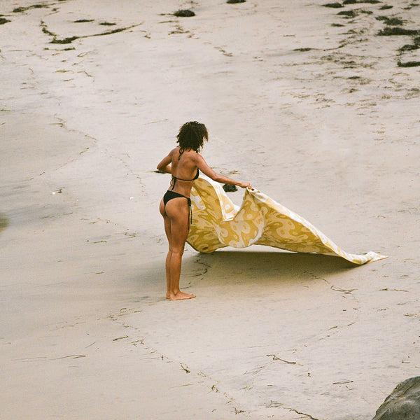 Slowtide Botanical Waves Oversized Beach Blanket