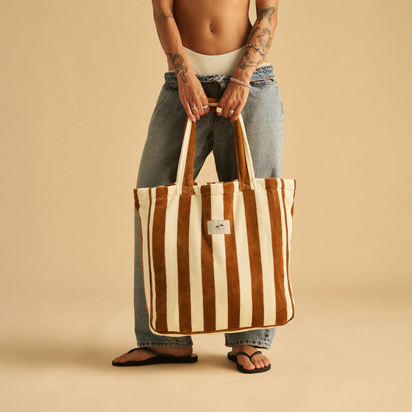 Slowtide Cabana Terry Tote Bag - Brush