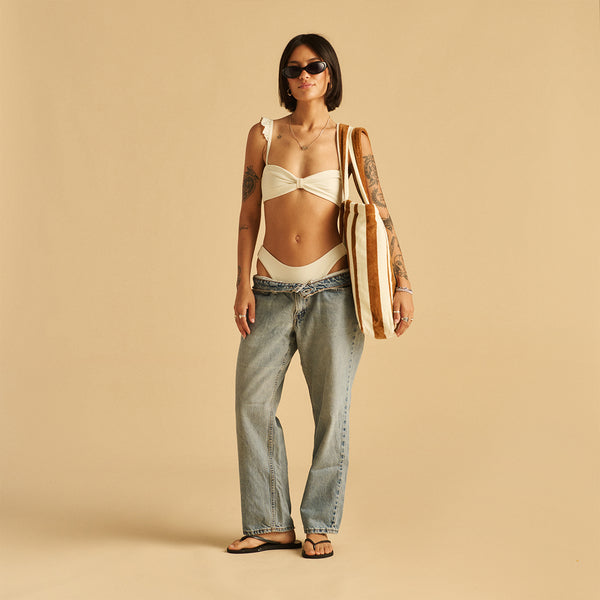 Slowtide Cabana Terry Tote Bag - Brush