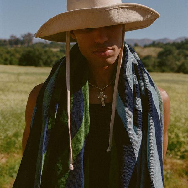 Slowtide Hideout Premium Woven Towel - Deep Pacific