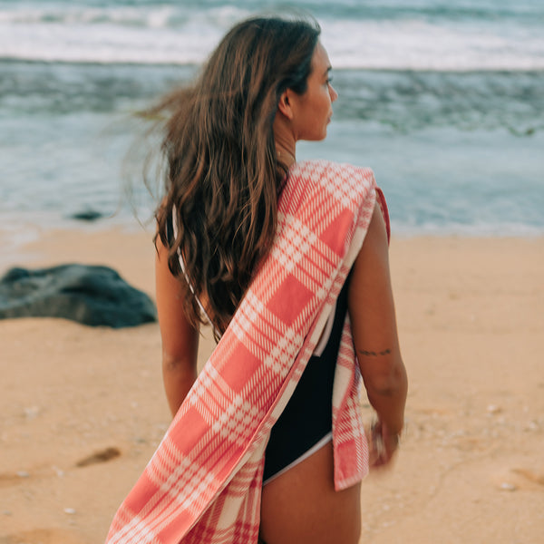 Slowtide Palaka Premium Woven Towel - Guava