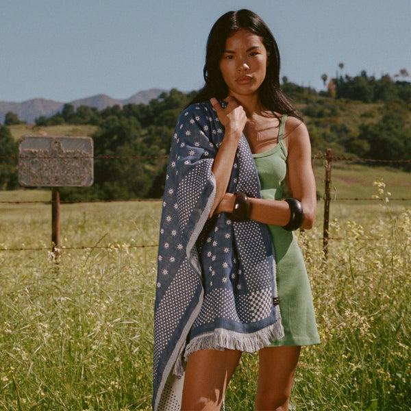 Slowtide Shogun Driftweave Turkish Towel - Indigo