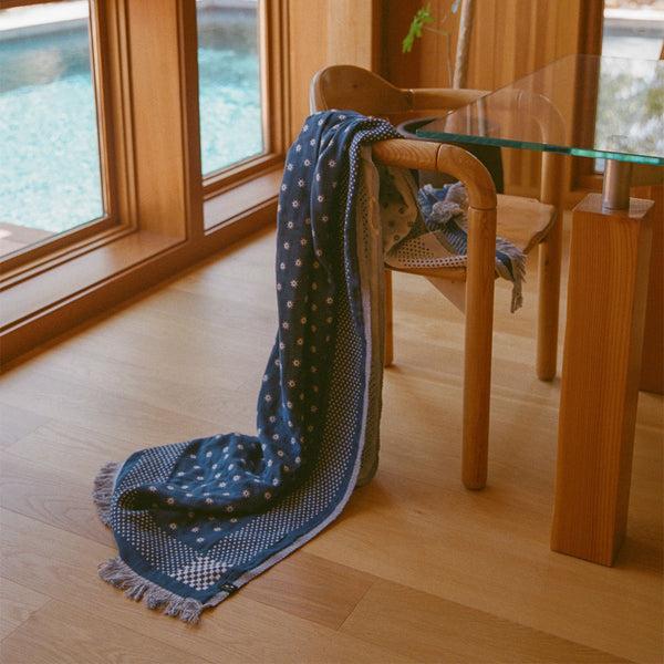 Slowtide Shogun Driftweave Turkish Towel - Indigo