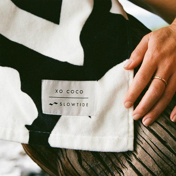 Slowtide XOXO Beach Towel - Black