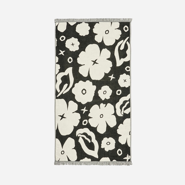 slowtide XOXO Driftweave Turkish Towel - Black