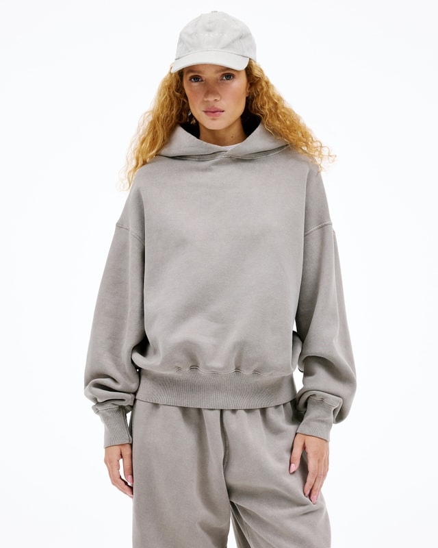 Slvrlake Denim Cinch Hoodie Driftwood Relaxed - Hoodie