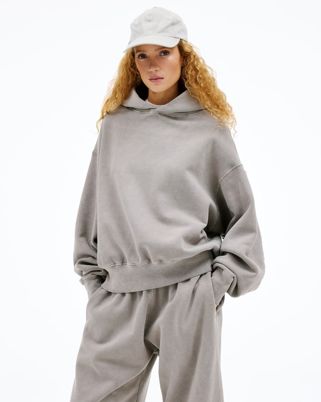 Slvrlake Denim Cinch Hoodie Driftwood Relaxed - Hoodie