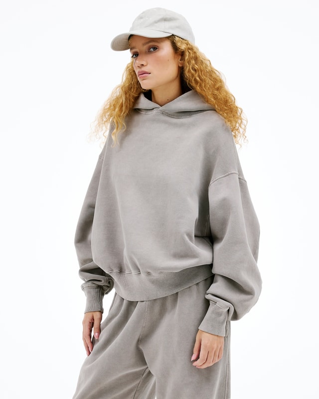 Slvrlake Denim Cinch Hoodie Driftwood Relaxed - Hoodie