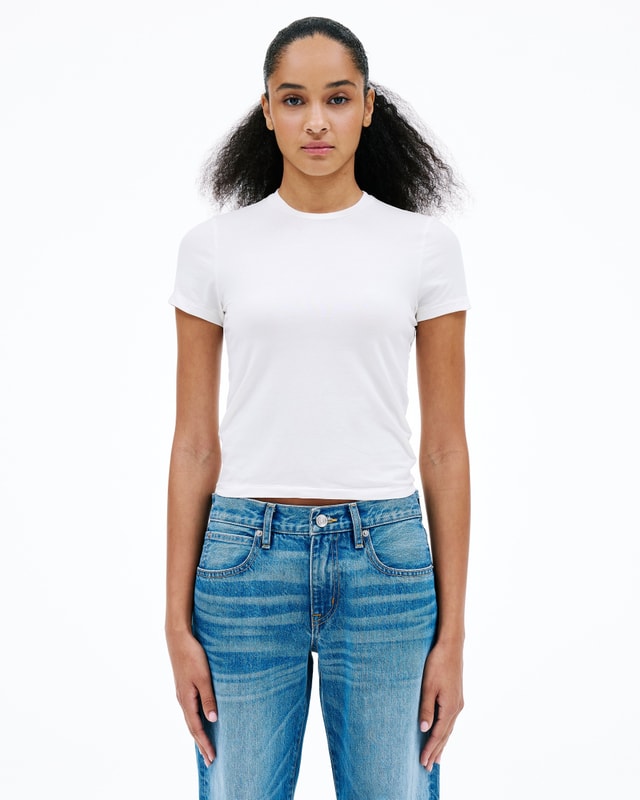 Slvrlake Denim Fitted Tee Natural White Standard - Mid Weight - Knit