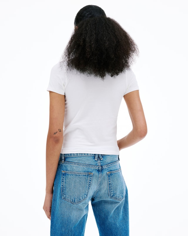 slvrlake denim Fitted Tee Natural White Standard - Mid Weight - Knit