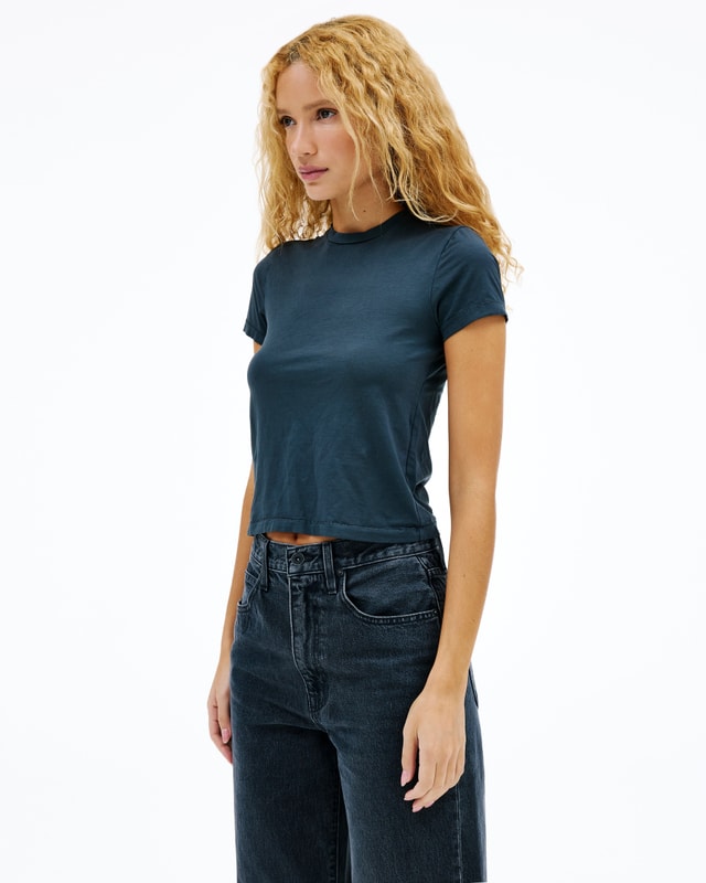 Slvrlake Denim Fitted Tee Washed Black Standard - Mid Weight - Knit