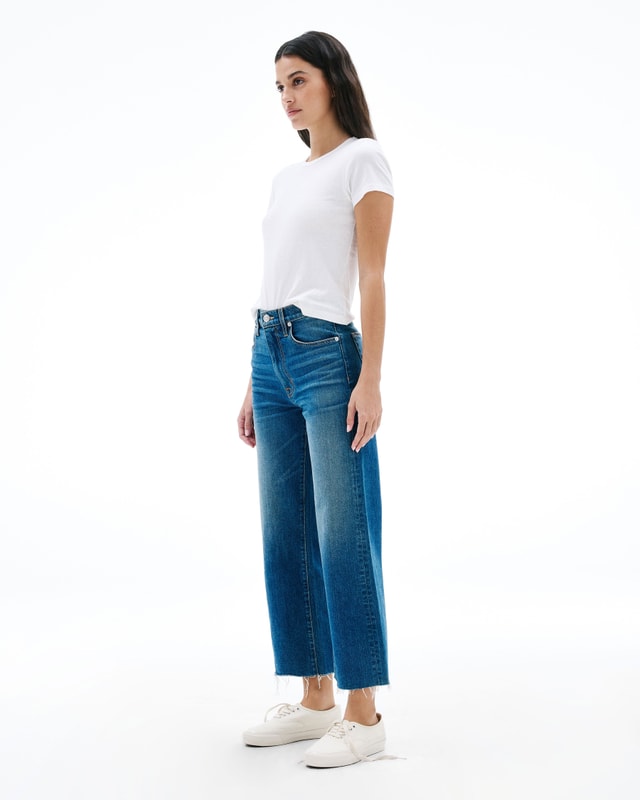 Slvrlake Denim Grace Crop Second Chance Wide - High Rise