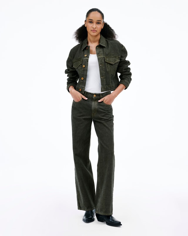 Slvrlake Denim Jazmine Blackwood Forest Wide - Mid Rise