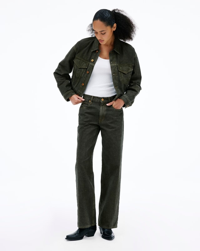 Slvrlake Denim Jazmine Blackwood Forest Wide - Mid Rise
