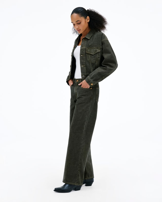 Slvrlake Denim Jazmine Blackwood Forest Wide - Mid Rise