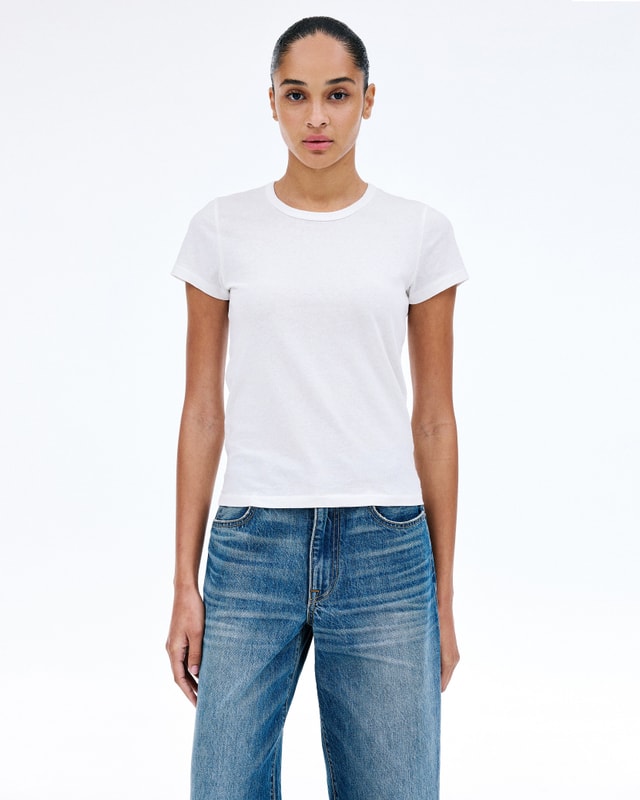 Slvrlake Denim Simple Tee Natural White Fitted - Knit