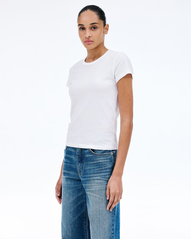 Slvrlake Denim Simple Tee Natural White Fitted - Knit