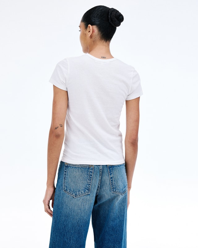 slvrlake denim Simple Tee Natural White Fitted - Knit