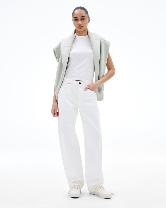 Slvrlake Denim Ella White Curve - Mid Rise