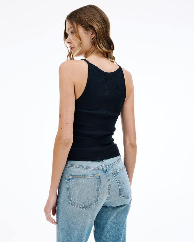 slvrlake denim Fitted Rib Tank Raven Fitted - Knit