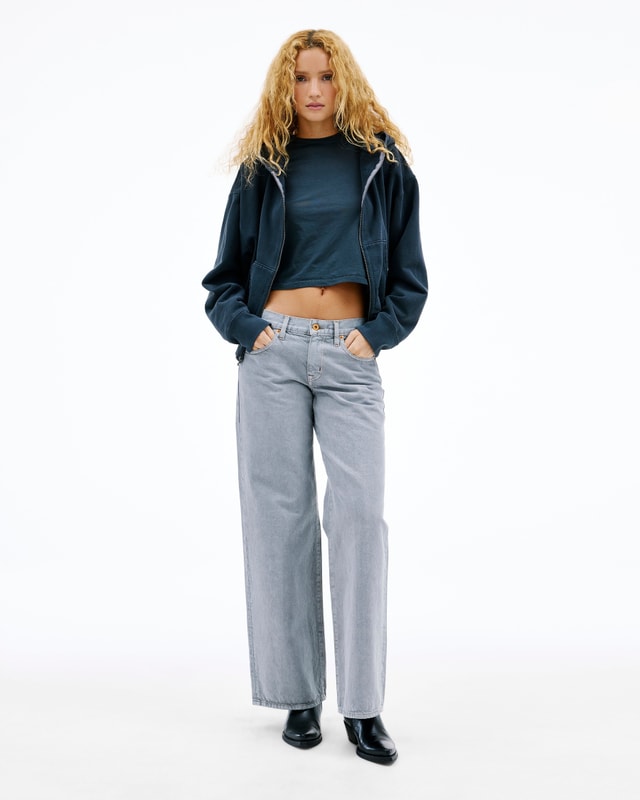 Slvrlake Denim Lexi Shadow Grey Wide - Low Rise