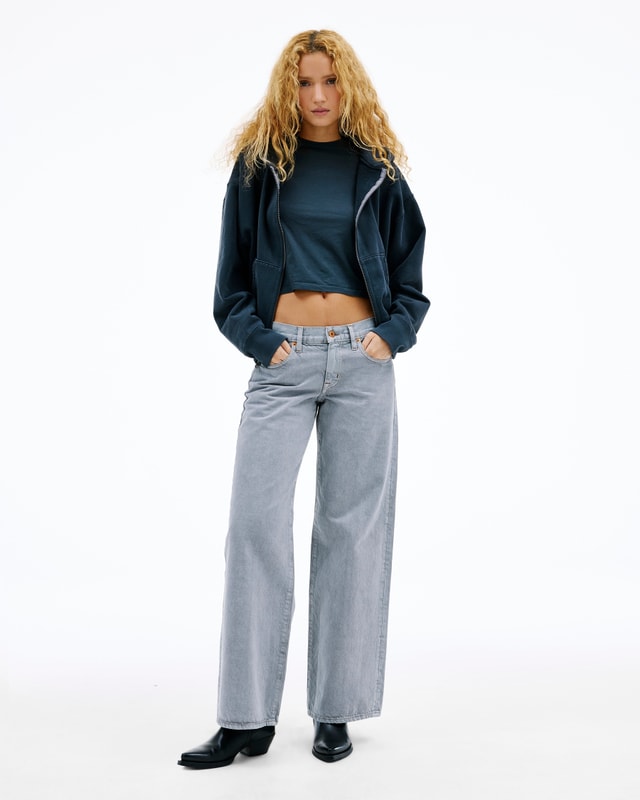 Slvrlake Denim Lexi Shadow Grey Wide - Low Rise