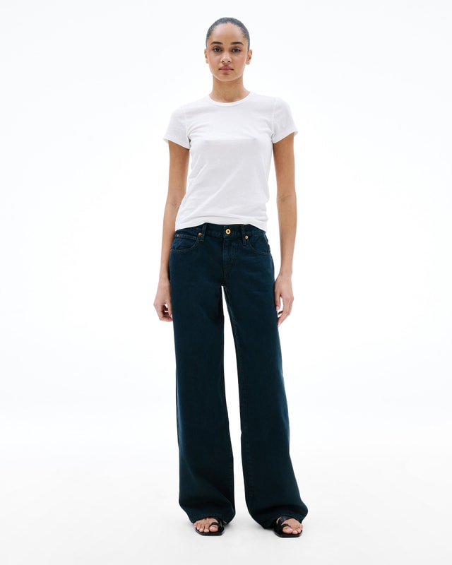 Slvrlake Denim Lexi Washed Black Wide - Low Rise