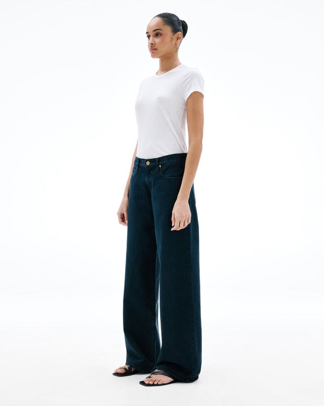 Slvrlake Denim Lexi Washed Black Wide - Low Rise