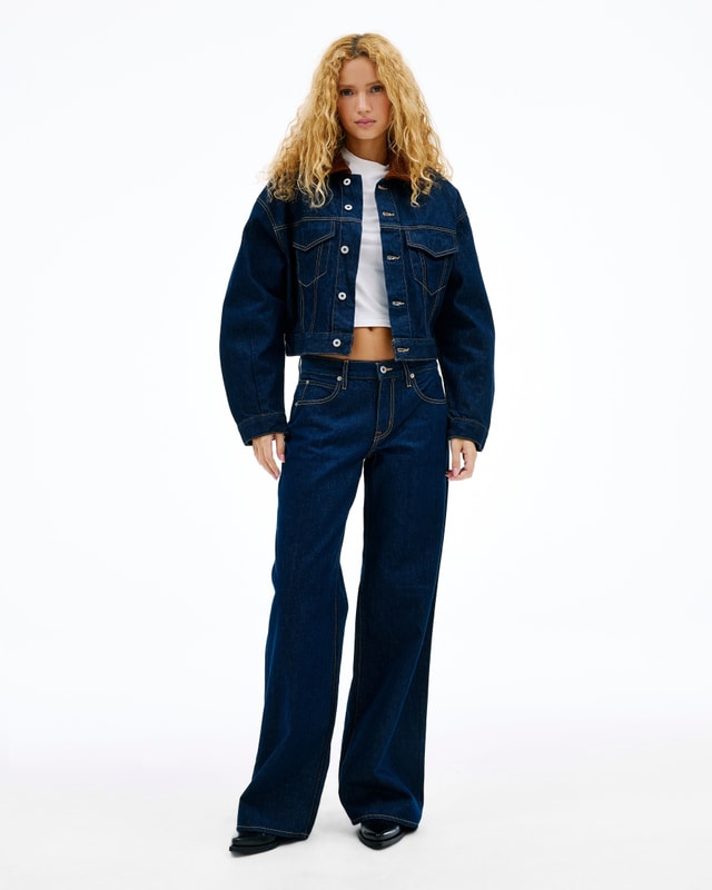 Slvrlake Denim Mica Indigo Rinse Wide - Low Rise