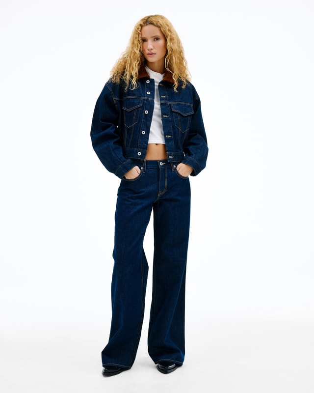 Slvrlake Denim Mica Indigo Rinse Wide - Low Rise