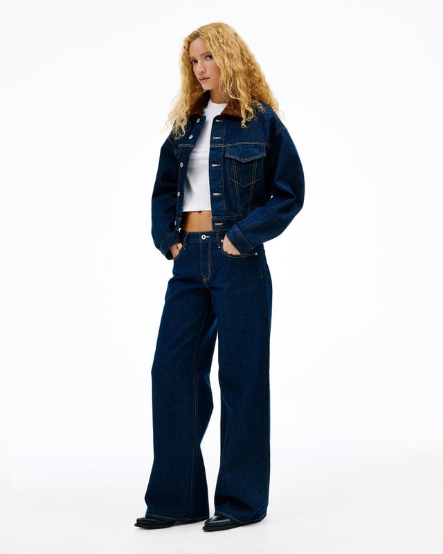 Slvrlake Denim Mica Indigo Rinse Wide - Low Rise