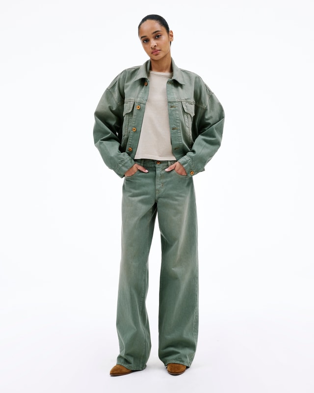 Slvrlake Denim Mica Vintage Sage Wide - Low Rise