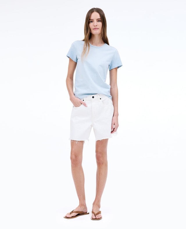 Slvrlake Denim Sienna White Relaxed - Mid Rise - Short