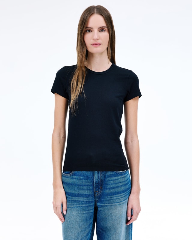 Slvrlake Denim Simple Tee Raven Fitted - Knit