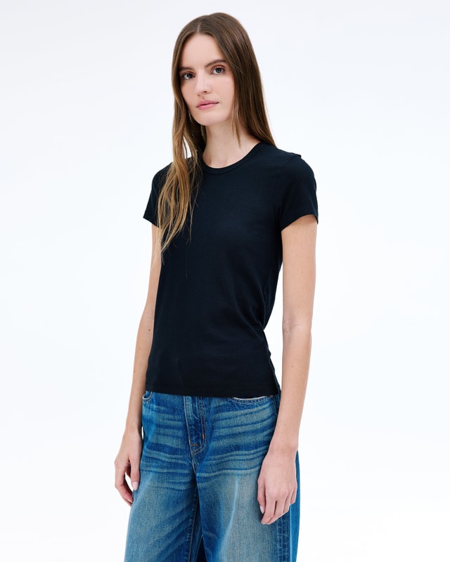 Slvrlake Denim Simple Tee Raven Fitted - Knit