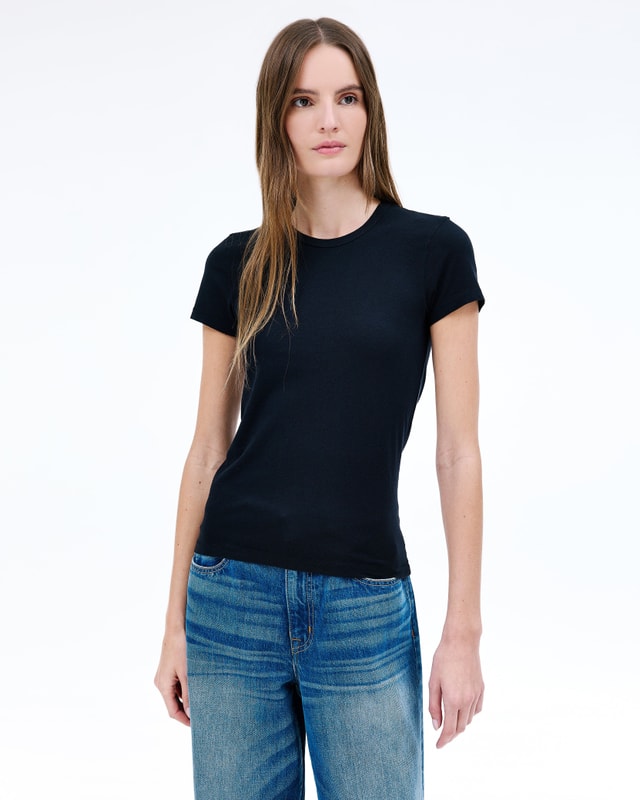 Slvrlake Denim Simple Tee Raven Fitted - Knit