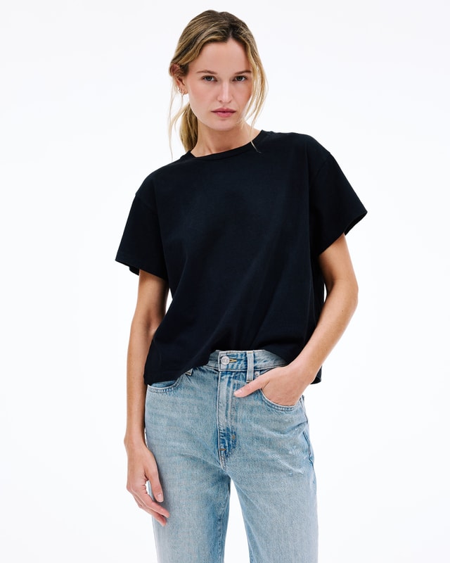 Slvrlake Denim Square Tee Raven Relaxed - Knit