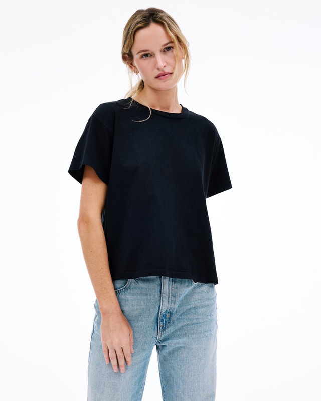 Slvrlake Denim Square Tee Raven Relaxed - Knit