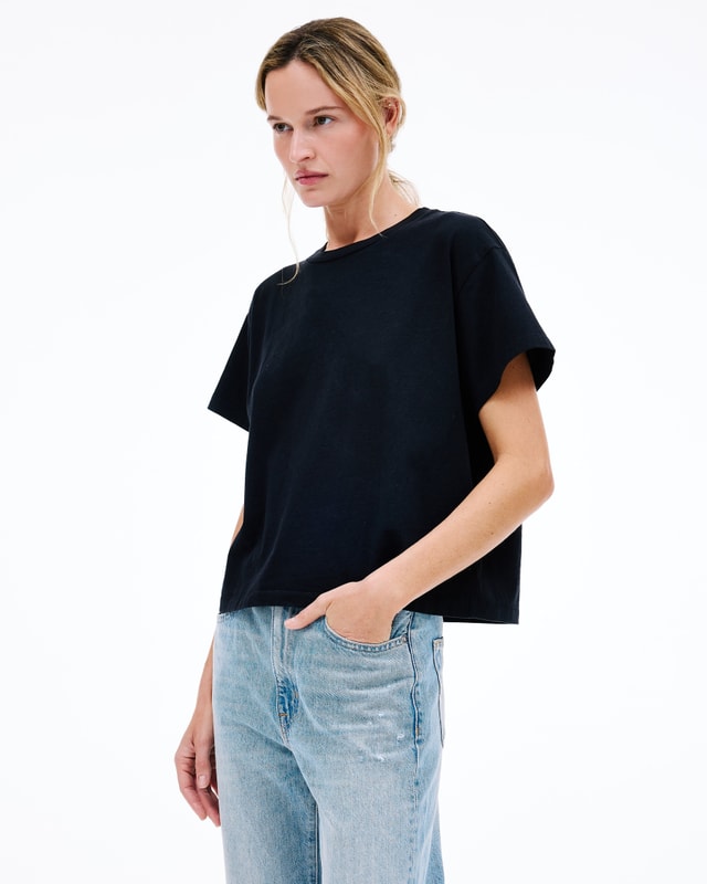 Slvrlake Denim Square Tee Raven Relaxed - Knit