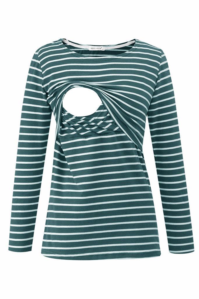 smallshow Cotton Long Sleeve Maternity Nursing Tops
