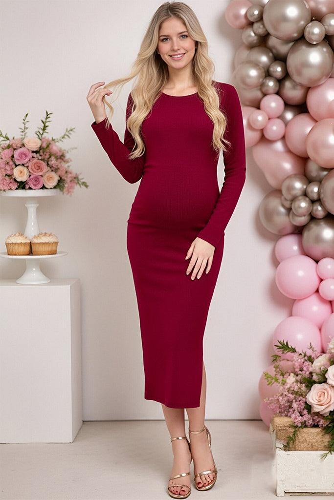 Smallshow Long Sleeve Maternity Sweater Dress For Fall Winter