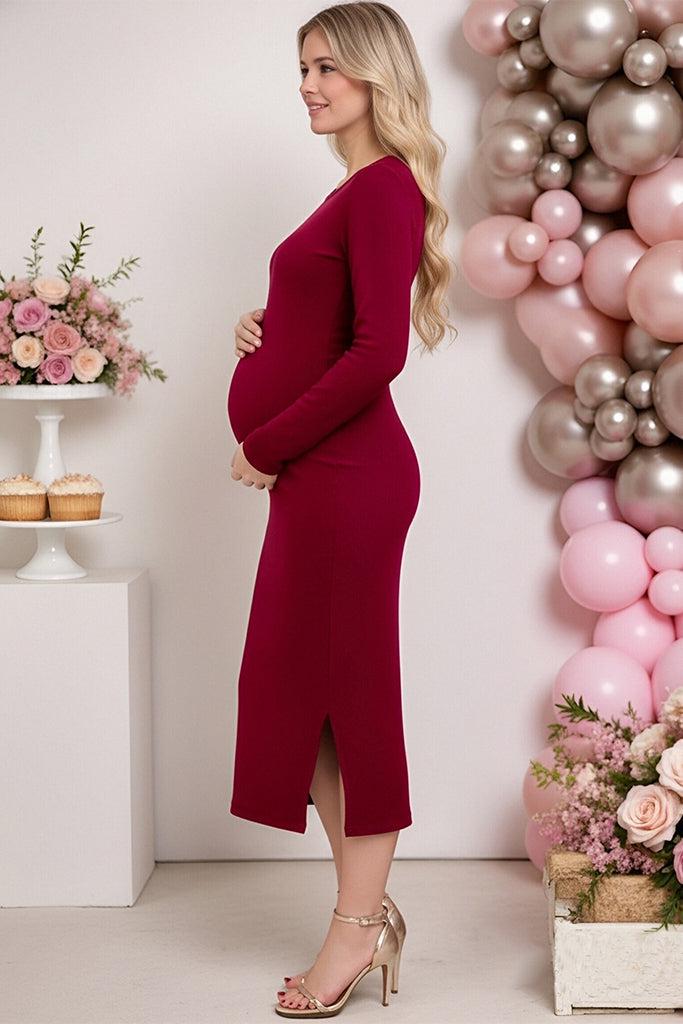 Smallshow Long Sleeve Maternity Sweater Dress For Fall Winter