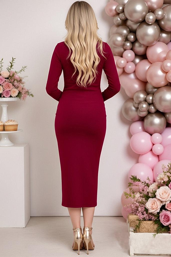 Smallshow Long Sleeve Maternity Sweater Dress For Fall Winter