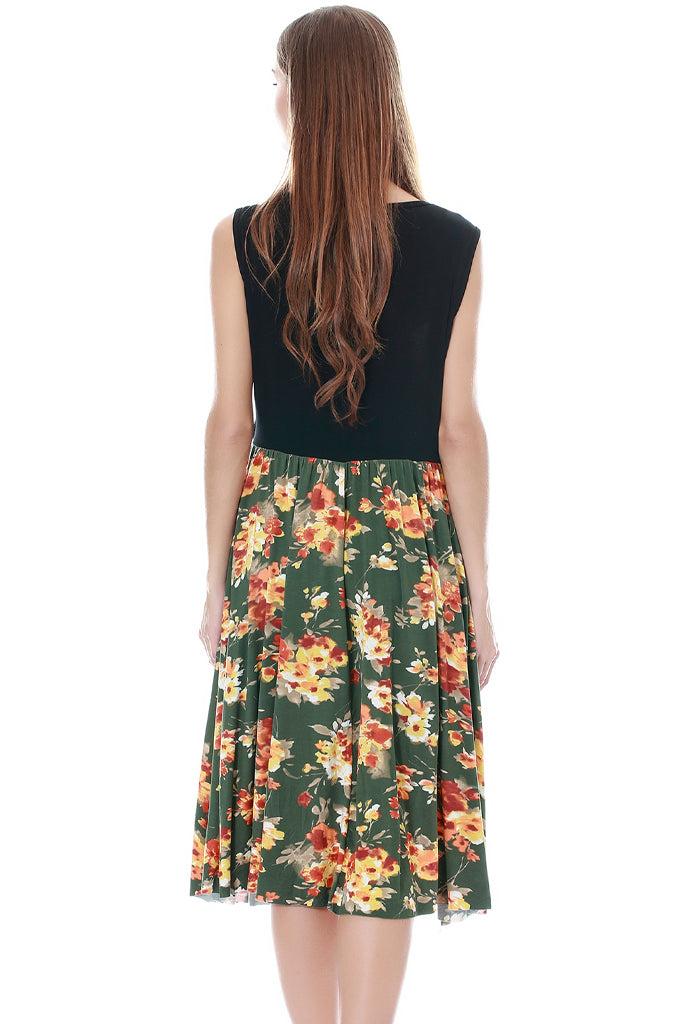 Smallshow Sleeveless Floral Maternity Nursing Dress