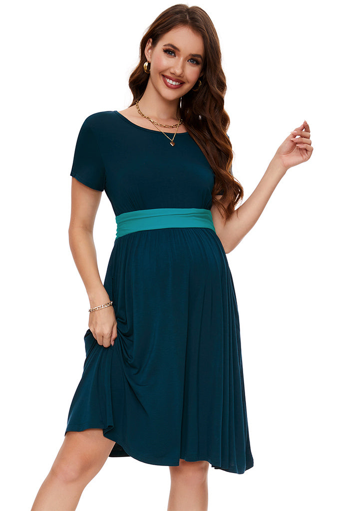 smallshow Casual Maternity Dress with Pockets