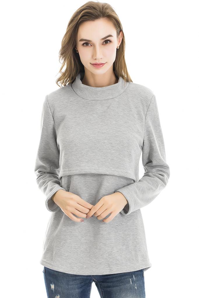 smallshow Fleece Nursing Sweatshirt Pullover