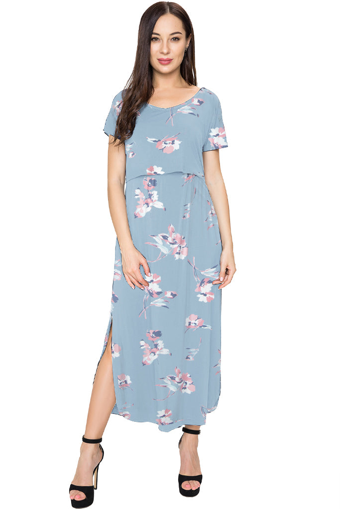 Smallshow Floral Nursing Maxi Dress