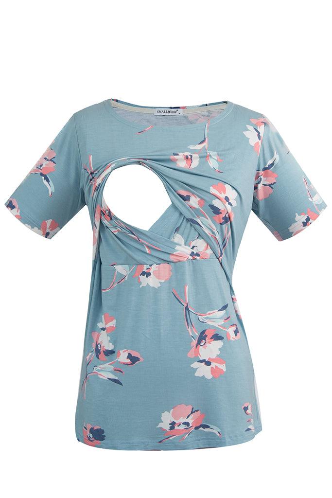 Smallshow Floral Short Sleeve Nursing Tops