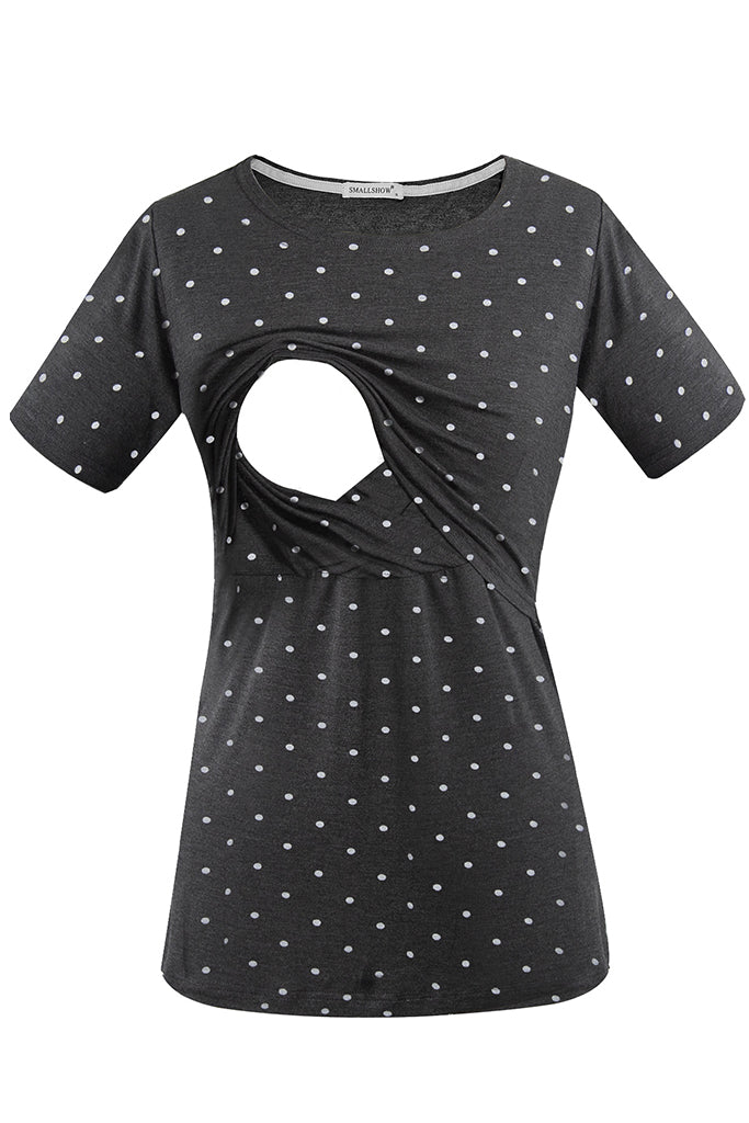smallshow Floral Short Sleeve Nursing Tops